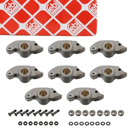 8x febi 04544 Rocker arm for BMW 1500&ndash;2000, 1502&ndash;2002, 1600 GT, 2000, E21, E30, E12, E28, M10
