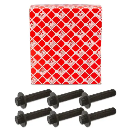6x febi Schraube M10x1,5 f&uuml;r AUDI SEAT SKODA VW hinten N90522201
