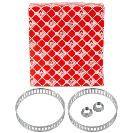 2x febi ABS Sensorring + Mutter Achszapfen f&uuml;r BMW E81-88 E46 E90-93 X3 vorne o. hinten