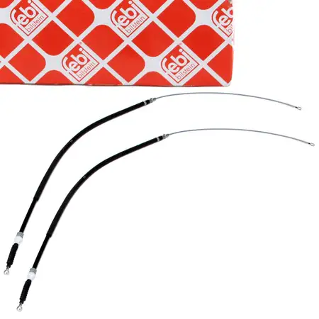 2x febi Bremsseil Feststellbremse f&uuml;r VW Golf 5 6 Leon 1P Octavia 2 hinten 1K0609721BB