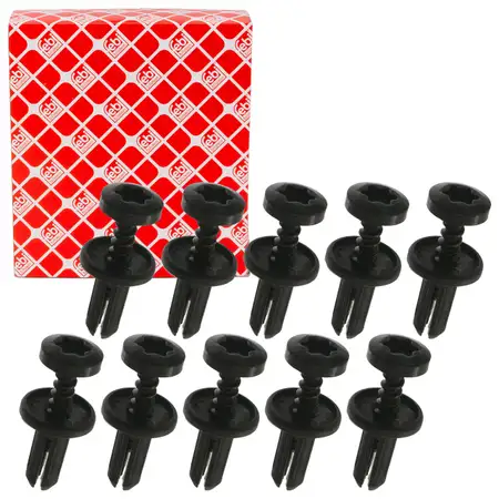 10x febi Spreizniete Befestigung Karosserie f&uuml;r AUDI CITROEN PORSCHE PEUGEOT RENAULT VW