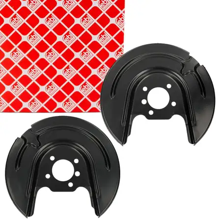 2x febi Spritzblech Bremsscheibe f&uuml;r VW Golf 7 A3 8V Q2 GA Ateca Leon 5F Karoq hinten