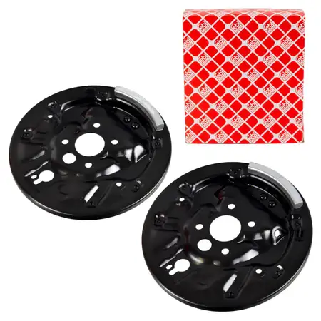 2x febi Spritzblech Bremsscheibe f&uuml;r VW Polo 5 1KC SKODA Octavia 1 1KG/1KN 1KC hinten