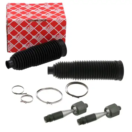 2x febi Spurstange Axialgelenk + Lenkmanschette f&uuml;r AUDI A4 8E B6 B7 vorne