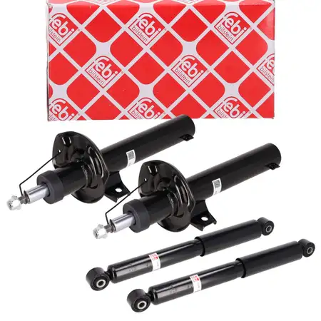 4x febi Gasdruck Feerbein Sto&szlig;d&auml;mpfer f&uuml;r VW Caddy 3 4 / Alltrack vorne + hinten