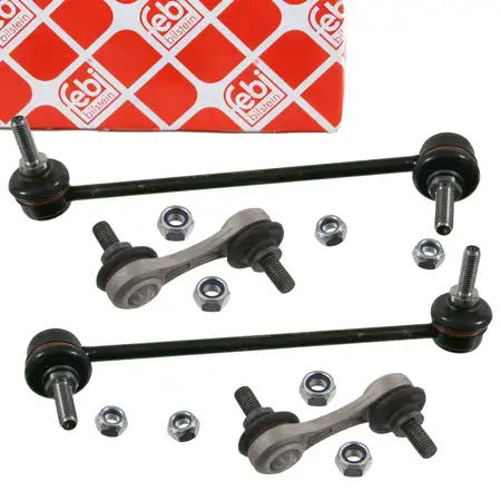 4x febi Koppelstange Pendelst&uuml;tze f&uuml;r BMW 5er E39 Limousine + Touring vorne + hinten