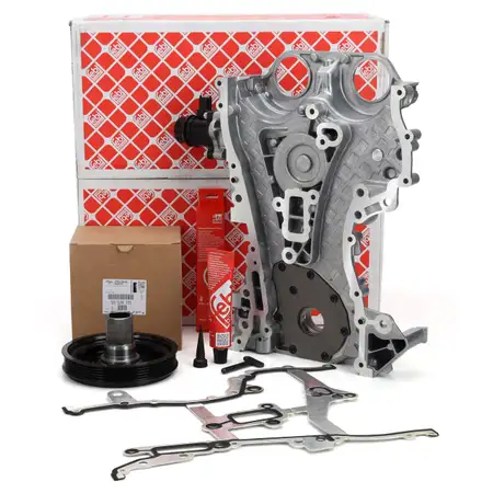 febi Steuergeh&auml;use + &Ouml;lpumpe + WaPu ORIGINAL Riemenscheibe f&uuml;r OPEL Astra J D E 1.2 1.4