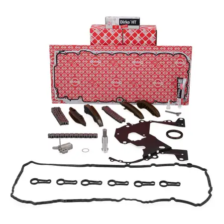 febi Steuerkettensatz + ELRING Dichtungen f&uuml;r BMW 3er E90-93 330d X5 30/40d N57 ab 12.2010