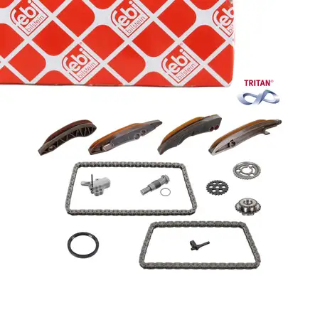 febi Steuerkettensatz f&uuml;r BMW F20 F21 F40 F45 F46 G20 G80 G28 G21 G81 B37 B57 oben + unten