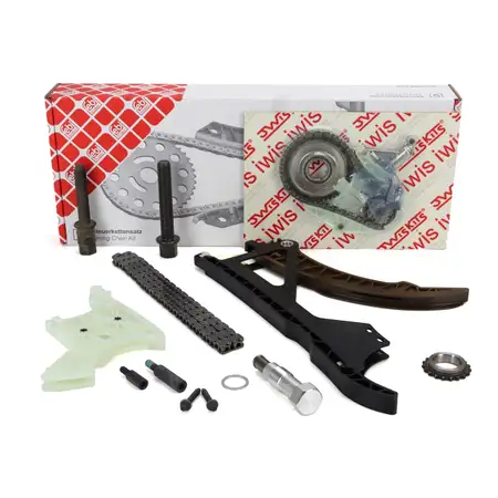 febi / IWIS Motor + &Ouml;lpumpe Steuerkettensatz f&uuml;r BMW F20 125i M135i F32 420i 428i