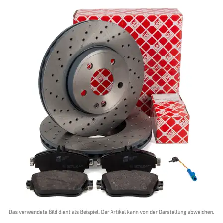 febi Bremsscheiben + Bel&auml;ge + Sensor f&uuml;r MERCEDES S-Klasse W221 C216 ohne Sportpake vorne