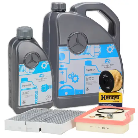 Filter Set + 6L ORIGINAL 5W30 MB 229.51 Engine Oil for MERCEDES W/V177, W247, C/X118, H/X247, M282
