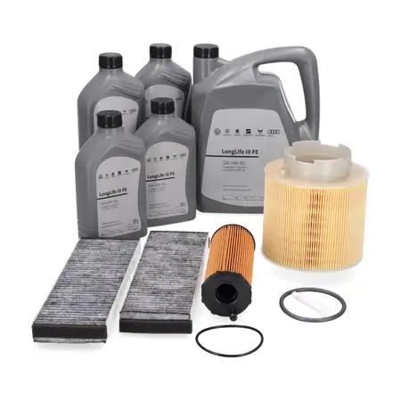 3-piece filter set + 9 liters of ORIGINAL 0W30 engine oil for AUDI A6 (4F C6) 2.7/3.0 TDI