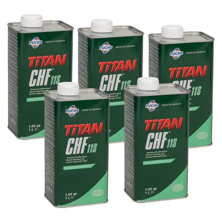 5L 5-liter FUCHS Pentosin TITAN CHF 11S Hydraulic Oil Power Steering Fluid for BMW, Mercedes, and Opel