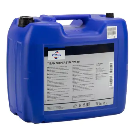 FUCHS MOTOR&Ouml;L TITAN SuperSyn 5W-40 VW 502.00/505.00 MB 229.3 RN0700 - 20 Liter