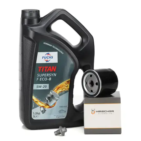 5L FUCHS TITAN SUPERSYN F ECO-B 5W20 Motor&ouml;l + HIRSCHER &Ouml;lfilter f&uuml;r FORD MAZDA 1.4-1.6