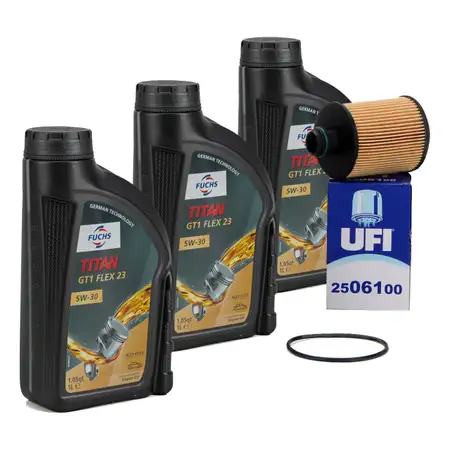 3L 3-liter FUCHS TITAN GT1 Flex 23 5W30 engine oil + UFI oil filter 71751128