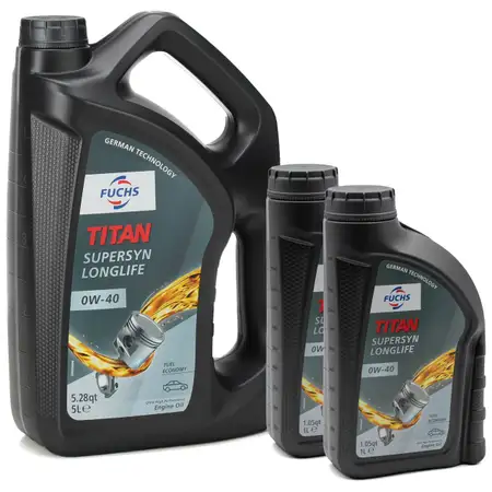 7L 7 Liter FUCHS TITAN SUPERSYN LONGLIFE 0W-40 Motor&ouml;l &Ouml;l MB 229.5 VW 502/505.00