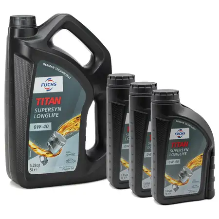 8L 8 Liter FUCHS TITAN SUPERSYN LONGLIFE 0W-40 Motor&ouml;l &Ouml;l MB 229.5 VW 502/505.00
