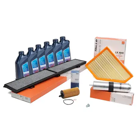 MAHLE Filterset 4-tlg + 6L ORIGINAL 5W30 Motor&ouml;l f&uuml;r BMW E90-93 316-320d ab 2010 X1 N47