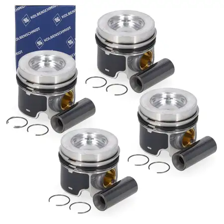 4x KOLBENSCHMIDT 40558600 Kolben f&uuml;r VW Golf 5 6 Passat B6 T5 T6 2.0 TDI 03L107065AD