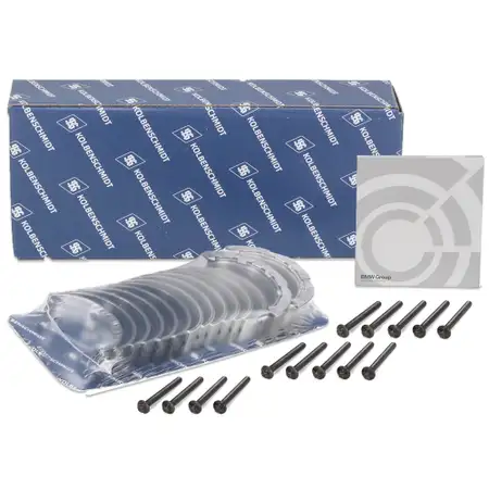 KOLBENSCHMIDT Kurbelwellenlagersatz + 14x ORIGINAL Schrauben f&uuml;r BMW 3er 5er 7er X3-6 N57