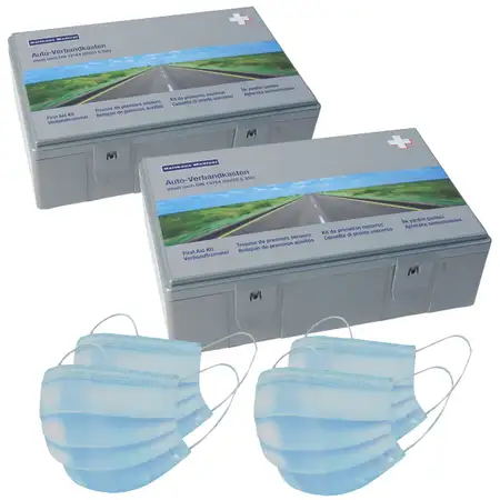 2x HOLTHAUS KFZ Auto PKW Verbandtasche Verbandskasten GRAU DIN13164-2022 (MHD 05.2030)