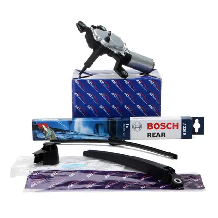 AIC Heckwischermotor + Wischerarm + Kappe + BOSCH Wischerblatt A330H f&uuml;r VW Golf 5 Variant