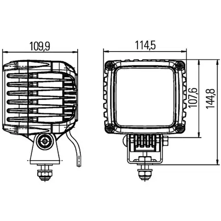 HELLA 1GA996192-001 LED Arbeitsscheinwerfer Leuchte 12/24V 43W 5700K 3000lm IP6K9K / IP6K7