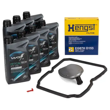 HENSGT Getriebefilter Satz 722.6 5-Gang Automatik + 7L WOLF Getriebe&ouml;l f&uuml;r MERCEDES-BENZ