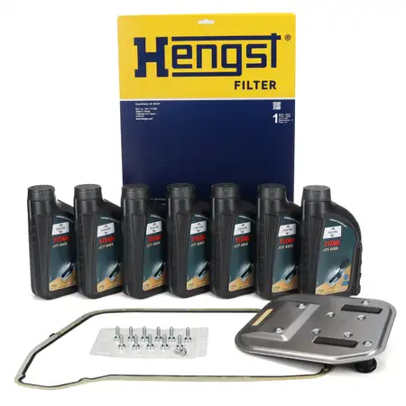 HENGST Getriebefilter Satz + 7L FUCHS Getriebe&ouml;l f&uuml;r AUDI A4 B8 A5 A6 C7 A7 Q5 8RB 8HP55