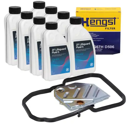 HENGST Getriebefilter Satz MB 722.5 + 8L ZF Getriebe&ouml;l f&uuml;r MERCDES W124 W210 W126 W140