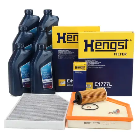 HENGST Filterset 3-tlg + 6L ORIGINAL 5W30 Motor&ouml;l f&uuml;r BMW G42 G20 G21 G22 G23 G26 B47