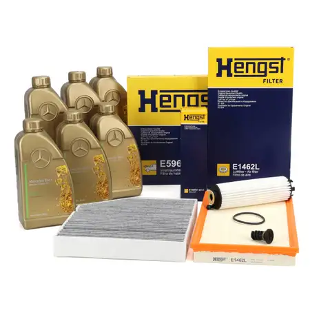 HENGST Filterset + 6L ORIGINAL 0W20 f&uuml;r MB 229.71 MERCEDES C-Klasse W206 M254 bis 06.2022