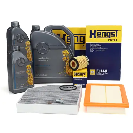 HENGST Filterset + 7L ORIGINAL 5W40 f&uuml;r MB 229.5 Motor&ouml;l MERCEDES W205 S205 10/C253 M274