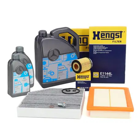 HENGST Filterset + 7L ORIGINAL 5W40 f&uuml;r MB 229.5 Motor&ouml;l MERCEDES W205 S205 10/C253 M274