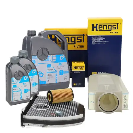 HENGST Filterset 3-tlg + 7L ORIGINAL 5W30 MB 229.51 Motor&ouml;l MERCEDES W204 W212 X204 OM651