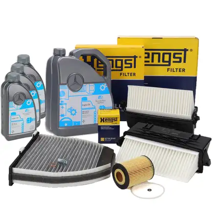 HENGST Filterset 3-tlg + 8L ORIGINAL 5W30 MB 229.51 Motor&ouml;l MERCEDES W204 W212 X204 OM642