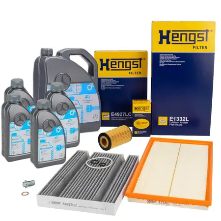 HENGST Filterset 3-tlg + 9L ORIGINAL 5W-30 MB 229.51 MERCEDES V-Klasse Vito W447 OM651