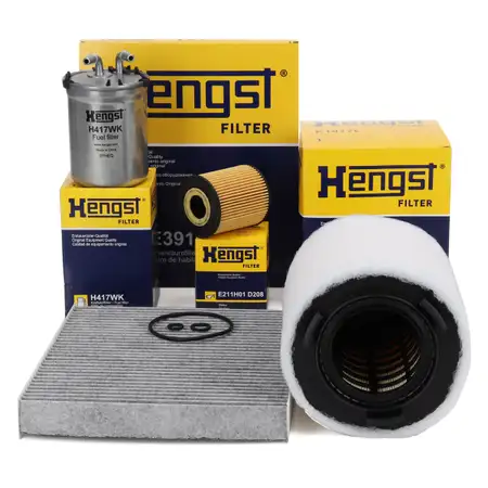 HENGST Filterset Filterpaket 4-tlg f&uuml;r SEAT Ibiza 4 SKODA Fabia 2 1.2 TDI 75 PS ab 2010