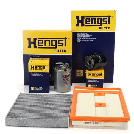 HENGST Filterset 4-tlg f&uuml;r VW Polo 5 AUDI A1 8X SEAT Ibiza 4 SKODA Fabia 3 Rapid 1.4 TDI