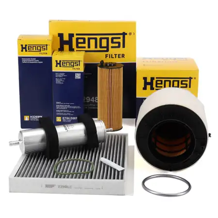 HENGST Filterset Filterpaket 4-tlg f&uuml;r AUDI A4 B8 A5 8T 8F 2.7/3.0 TDI 163-240 PS ab Fgst.