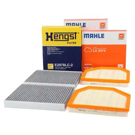 HENGST Innenraum + 2x MAHLE Luftfilter f&uuml;r BMW 5er F10 M5 6er F12 F13 F06 M6 S63