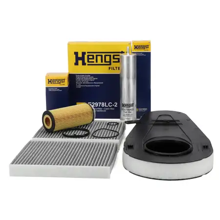 HENGST 4-Piece Filter Kit for BMW 5 Series F10, F11, F07, 525-535d, F01-04, 730d, 740d, N57