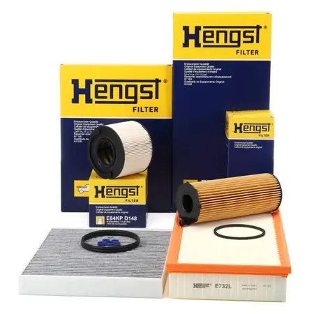 HENGST Filterset 4-tlg f&uuml;r AUDI Q7 4LB VW Touareg 7L 3.0 TDI 211-240 PS bis Fgst.