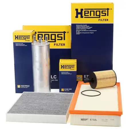 HENGST Filterset Filterpaket 4-tlg f&uuml;r VW Touareg 7L 2.5 R5 TDI 163/174 PS 01.2003-05.2010