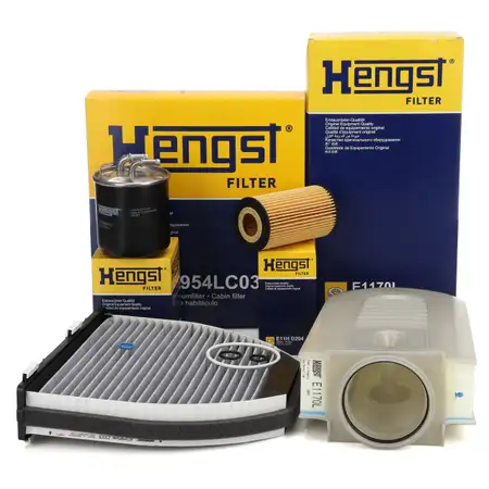 HENGST Filterset 4-tlg f&uuml;r MERCEDES W204 S204 C218 A218 W212 S212 X204 180-250CDI OM651