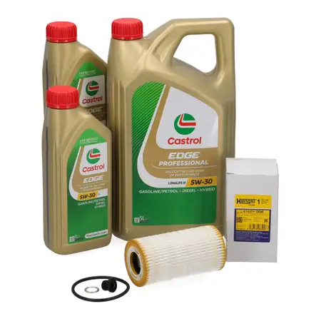7L CASTROL EDGE 5W-30 LONGLIFE III Motor&ouml;l + HENGST &Ouml;lfilter f&uuml;r AUDI S4 S5 S6 S7 SQ5 TDI