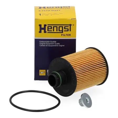 HENGST E157HD227 &Ouml;lfilter + Schraube FIAT 500 Panda 312 319 Punto 199 Tipo 1.3 D Multijet