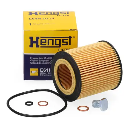 HENGST E61HD215 &Ouml;lfilter + Schraube f&uuml;r BMW 1er 2er 3er 4er 5er 6er 7er N52 N53 N54 N55